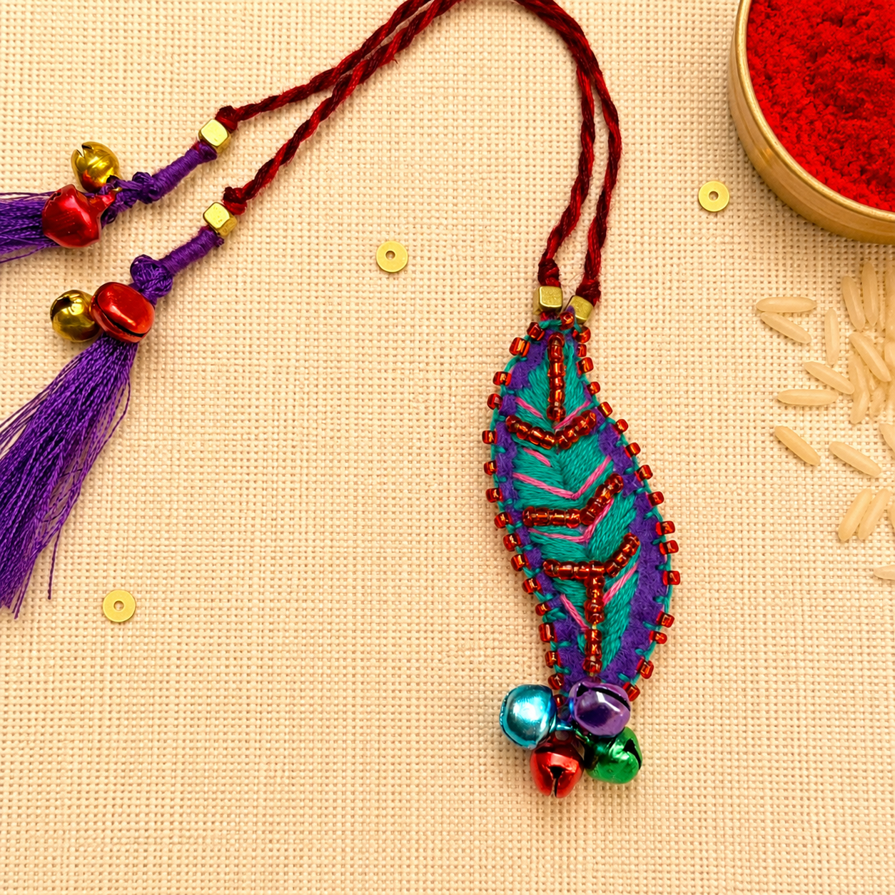 Leaf Ornamental Lumba (Sea Green-Pink)
