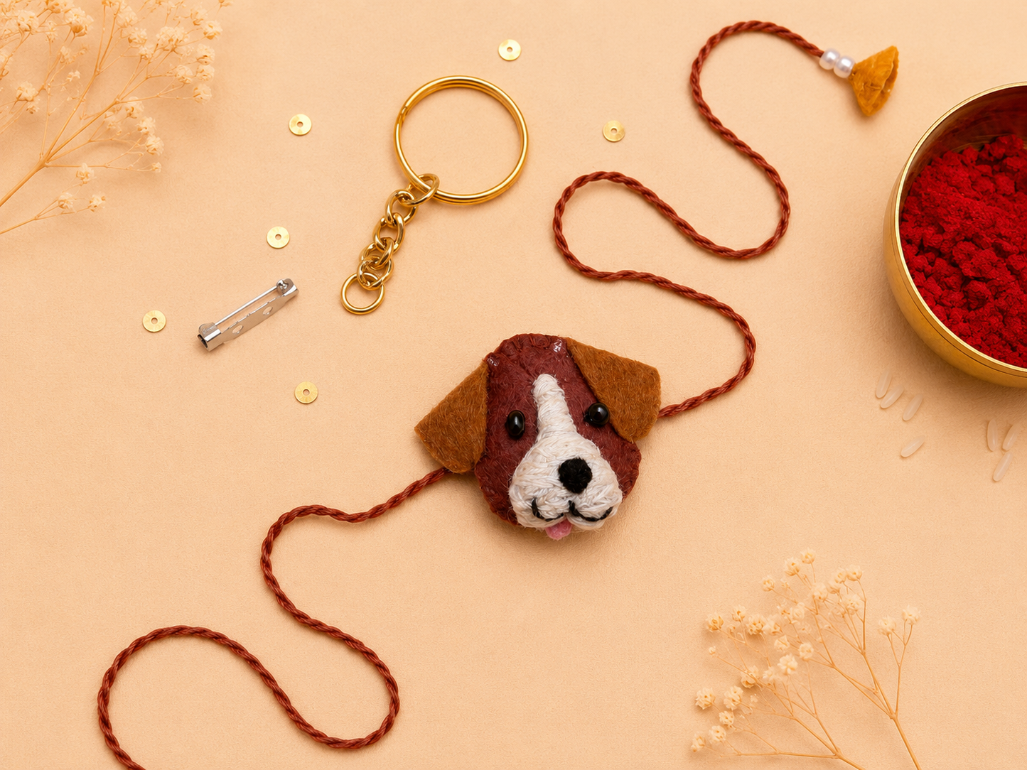 Hand embroidered Dog Rakhi