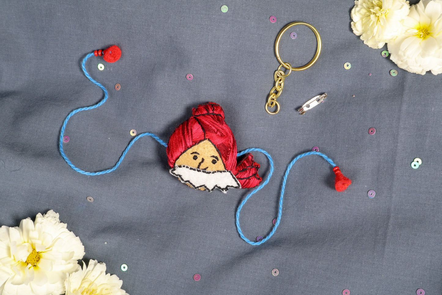 Hand embroidered Chacha Chowdhry Rakhi