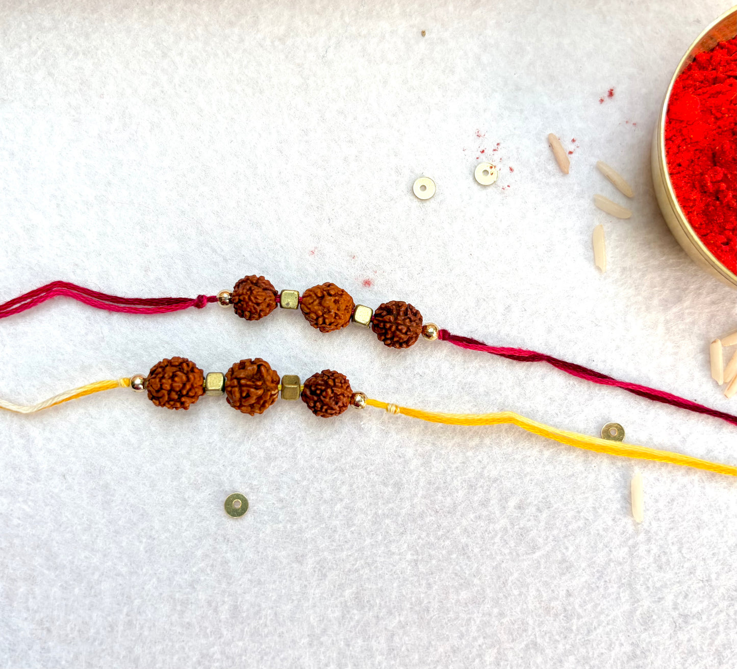 Handmade Rudhraksh Rakhi (Set of 2)