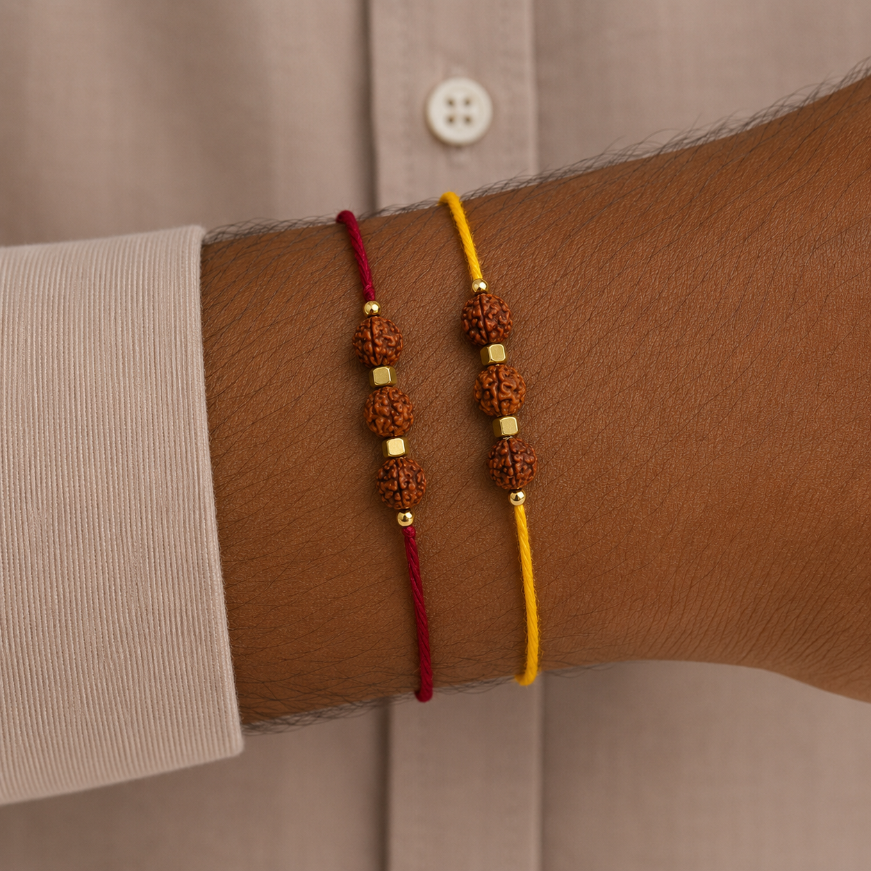 Handmade Rudhraksh Rakhi (Set of 2)