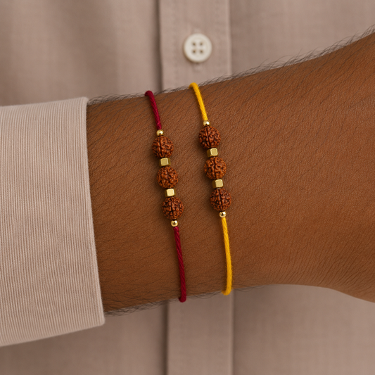 Handmade Rudhraksh Rakhi (Set of 2)
