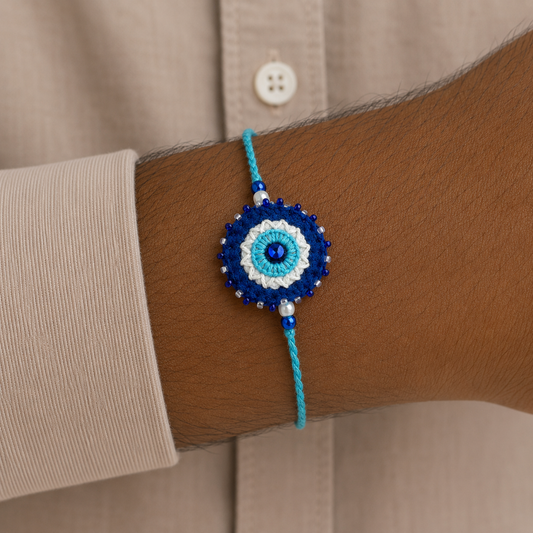 Hand embroidered Nazar Battu Rakhi