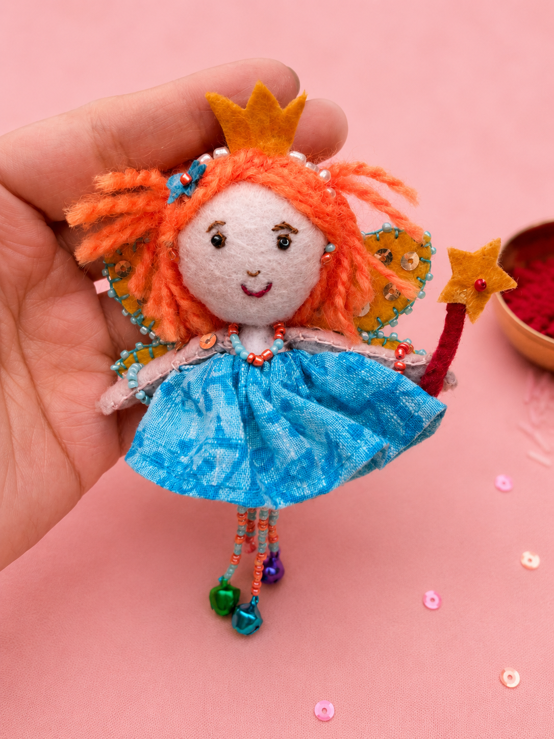 Hand embroidered Fairy Princess Lumba-Blue