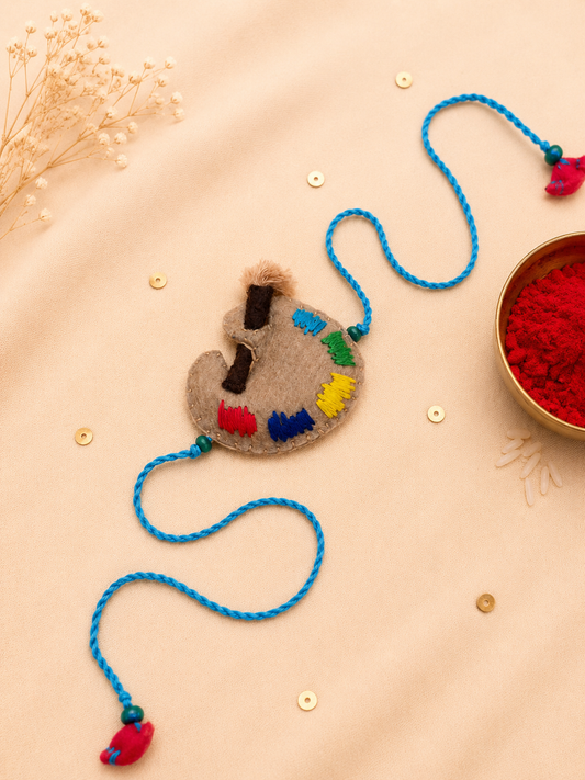 Hand embroidered Colour Palette rakhi