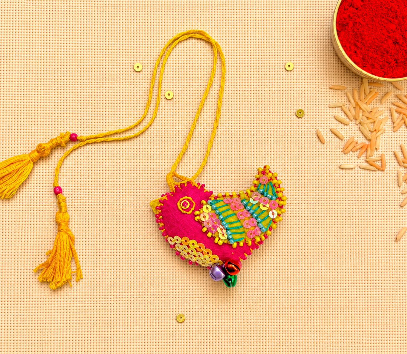 Hand embroidered Little Bird Lumba-Pink