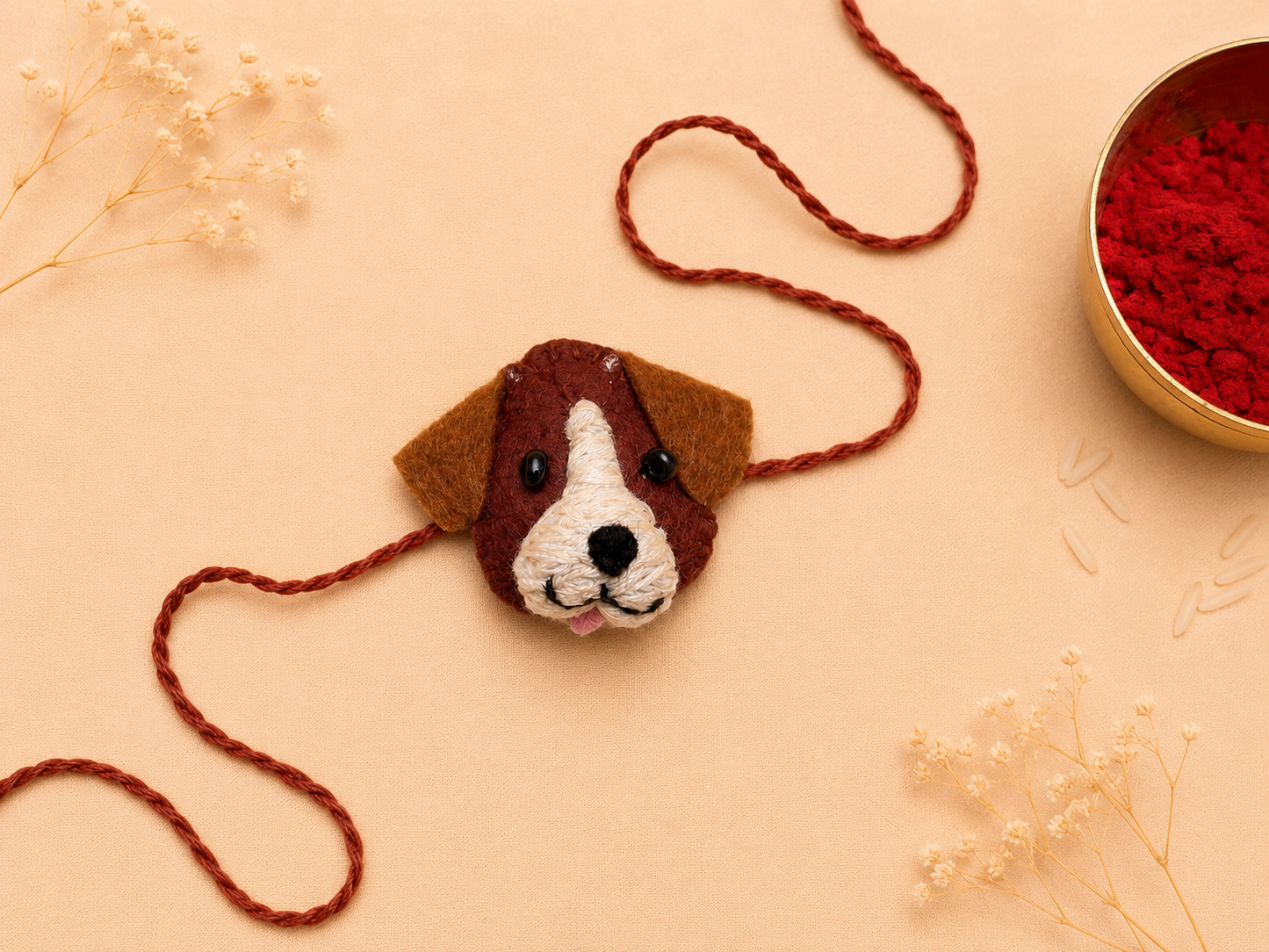 Hand embroidered Dog Rakhi