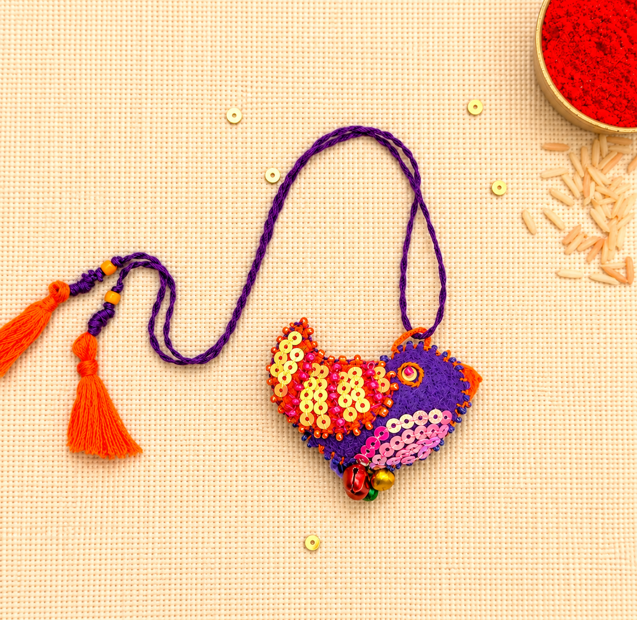 Hand embroidered Little Bird Lumba-Purple