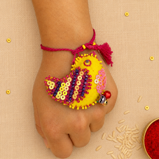 Hand embroidered Little Bird Lumba-Yellow