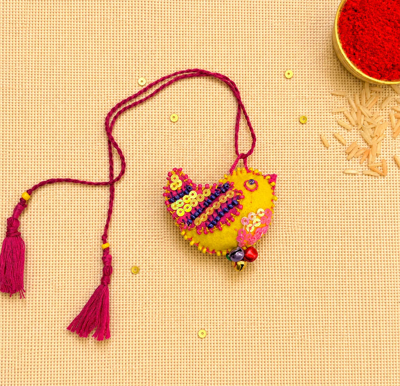 Hand embroidered Little Bird Lumba-Yellow