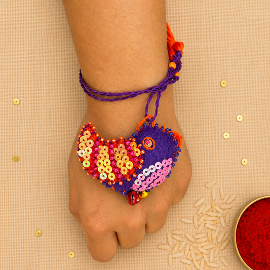 Hand embroidered Little Bird Lumba-Purple