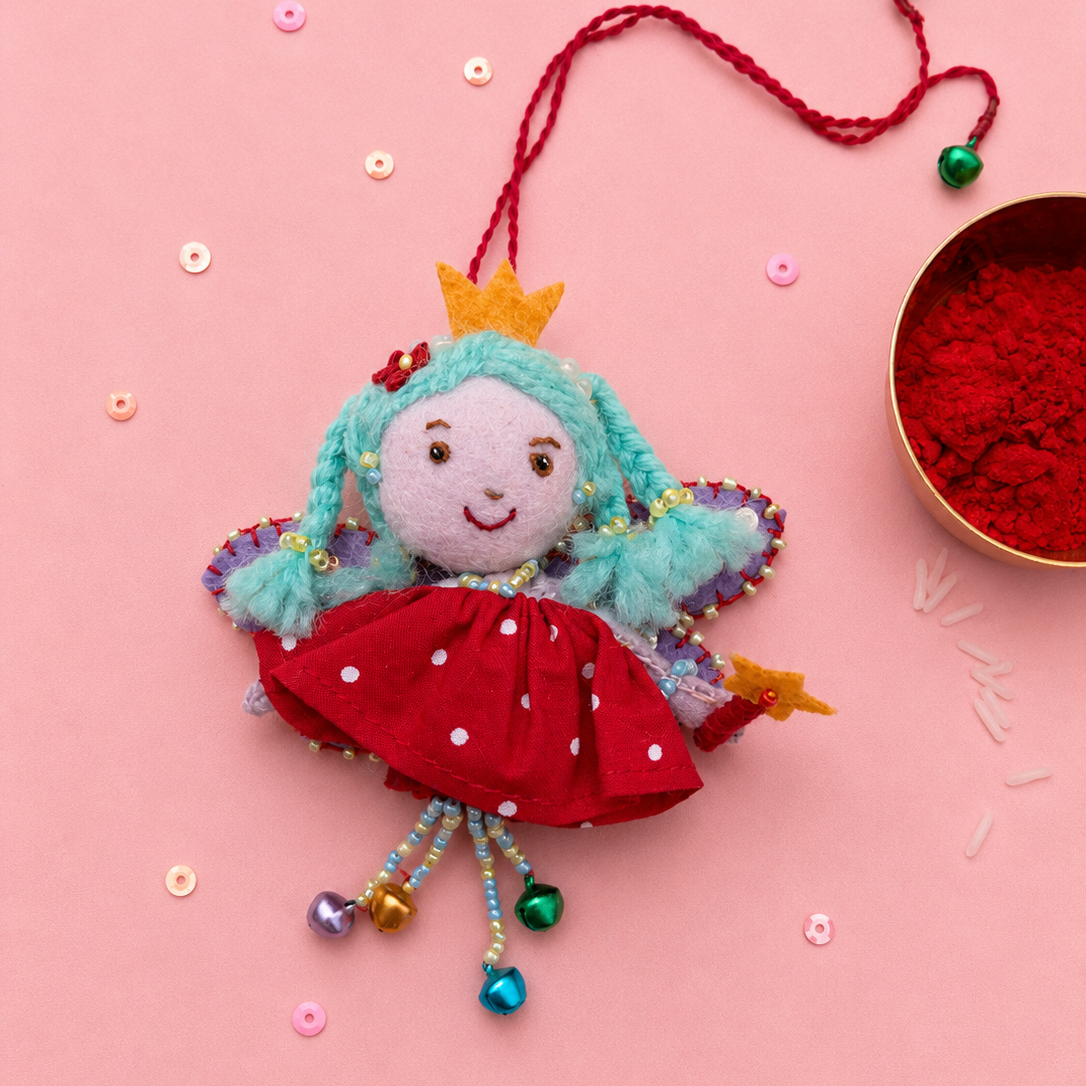 Hand embroidered Fairy Princess Lumba-Red