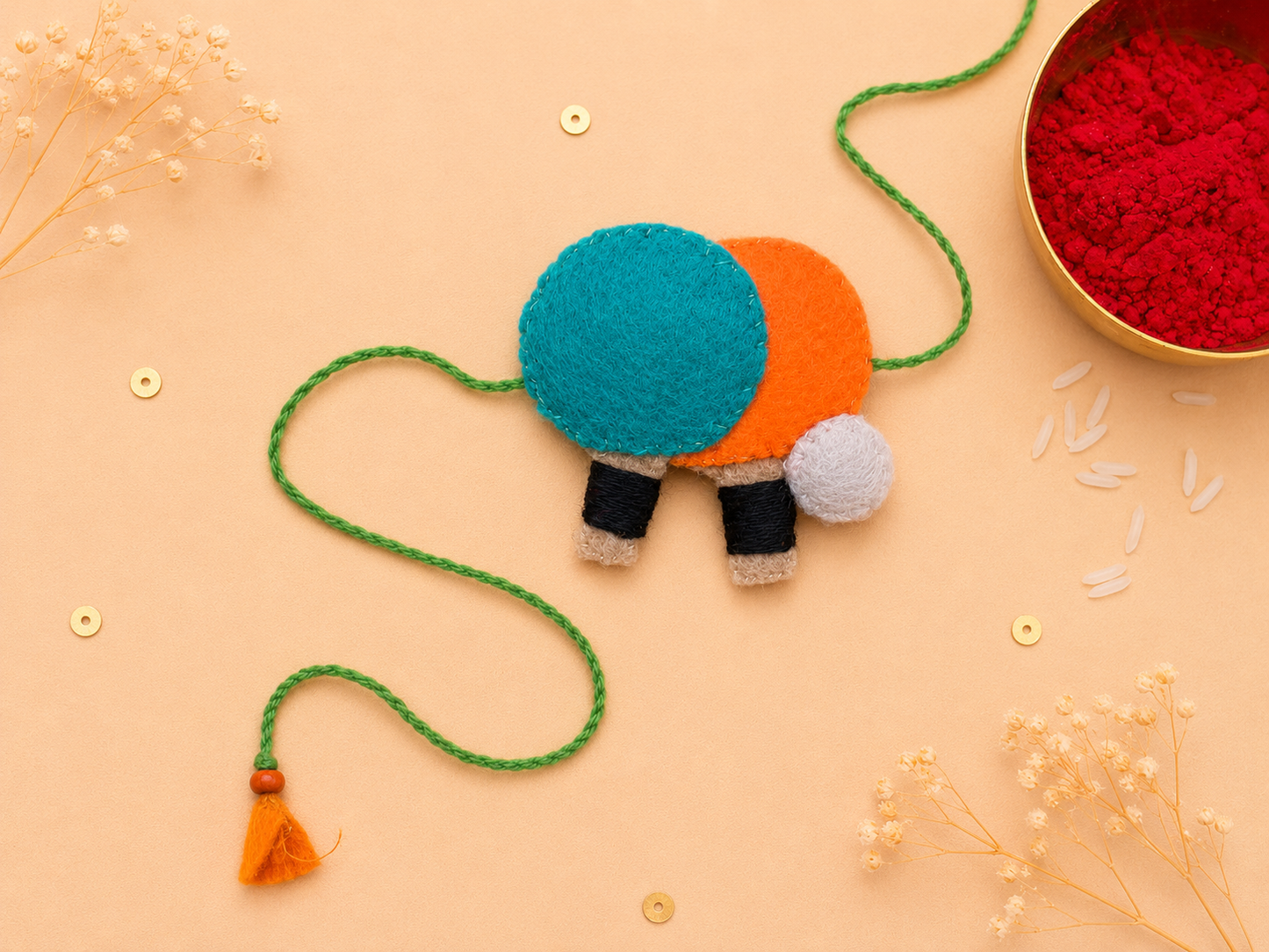 Hand Embroidered TT Racket rakhi