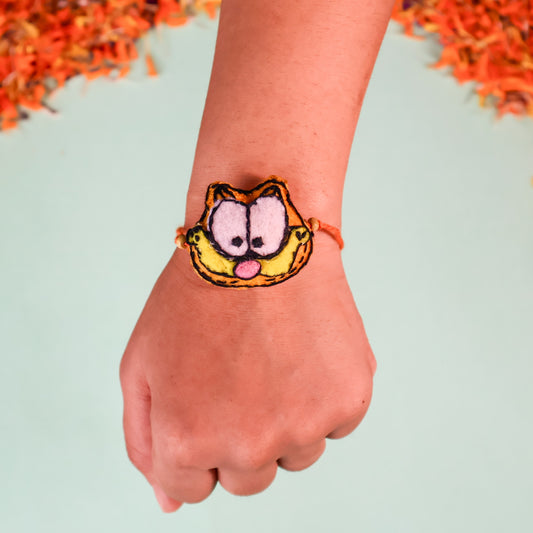Hand embroidered Garfield Rakhi