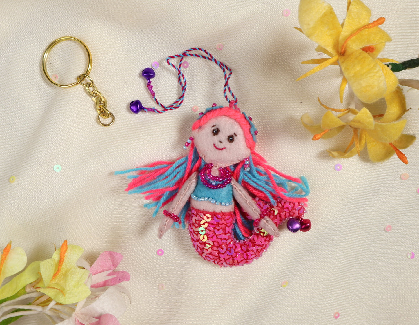 Hand embroidered Mermaid Lumba-Pink
