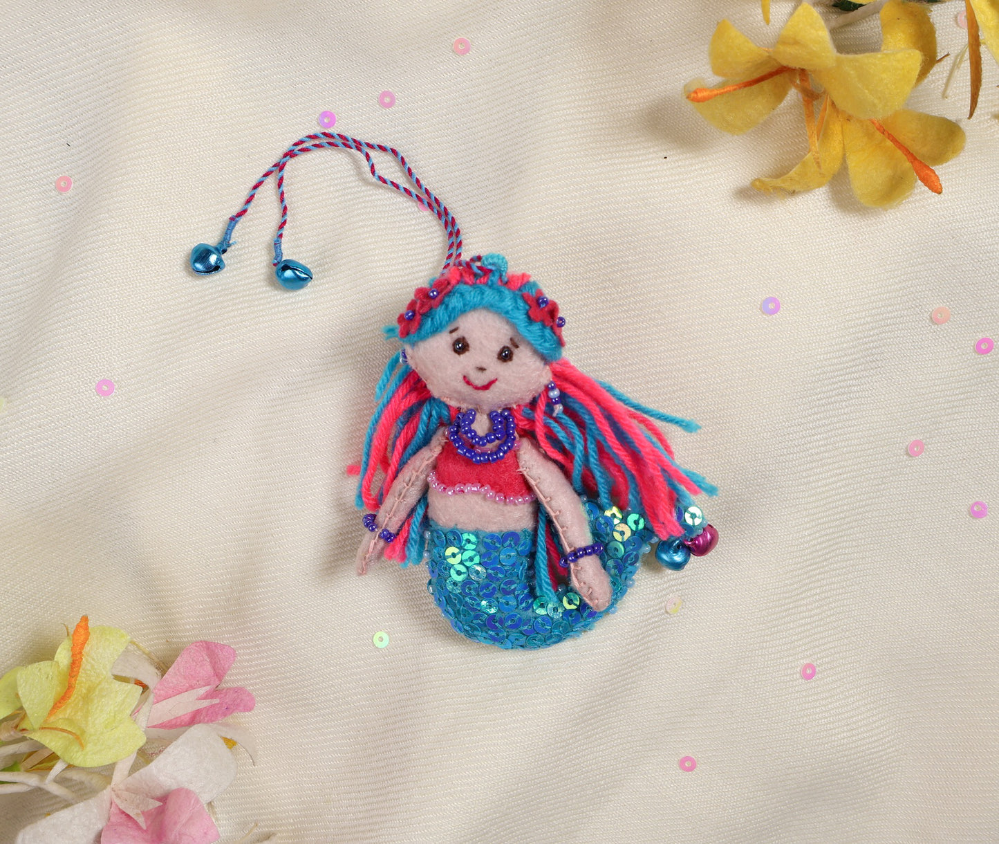 Hand embroidered Mermaid Lumba-Blue