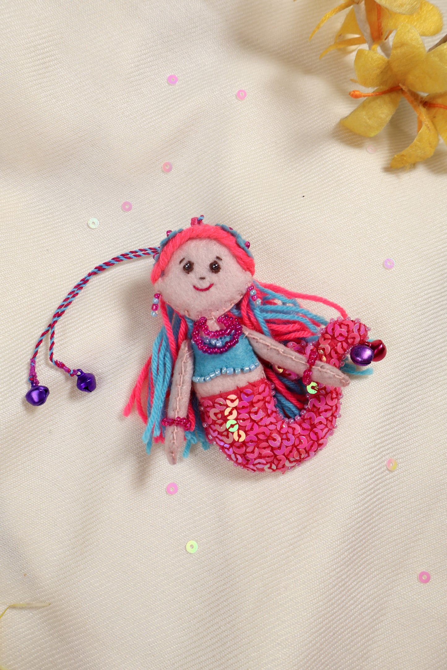 Hand embroidered Mermaid Lumba-Pink