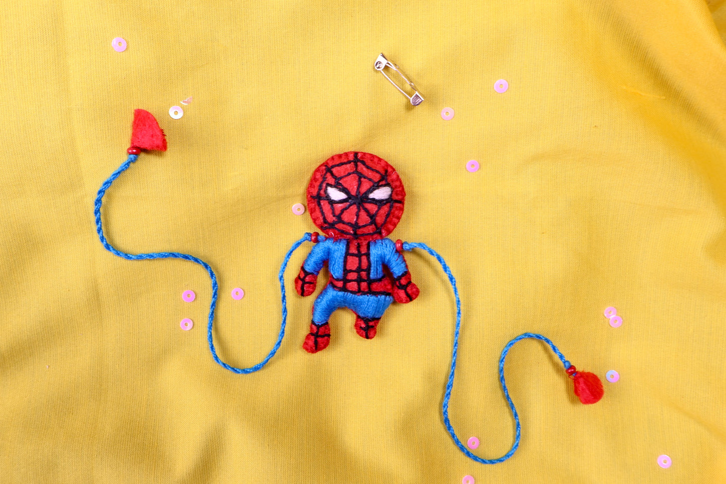 Hand embroidered Spiderboy Rakhi