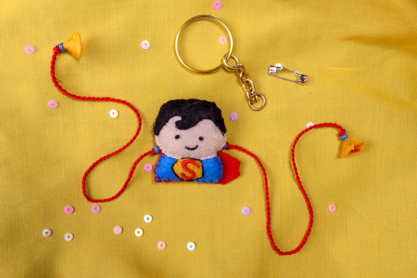 Hand embroidered Super-boy Rakhi