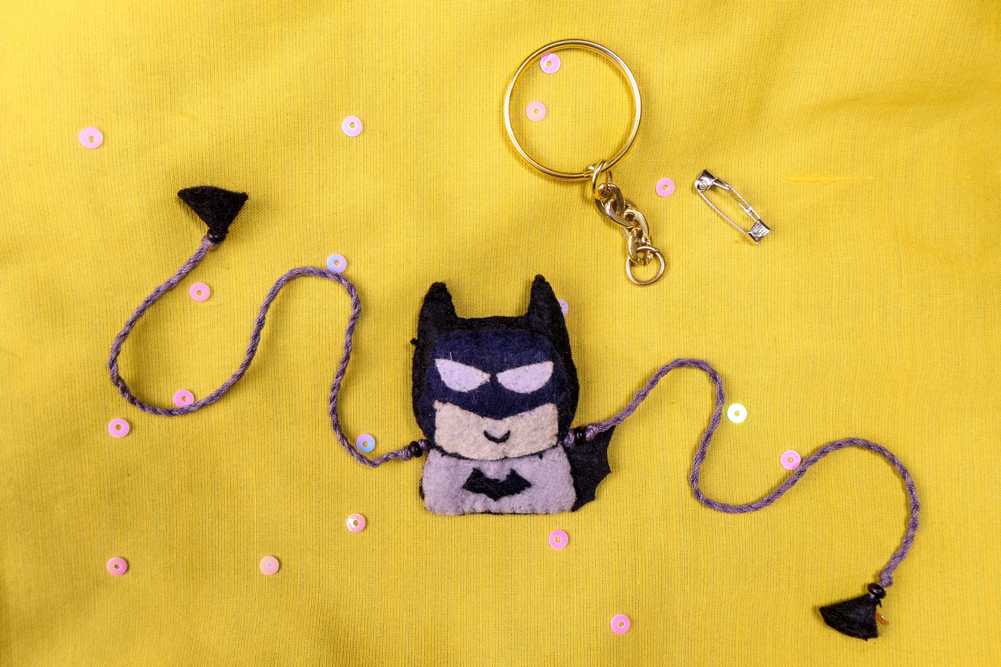 Hand embroidered Batman Rakhi