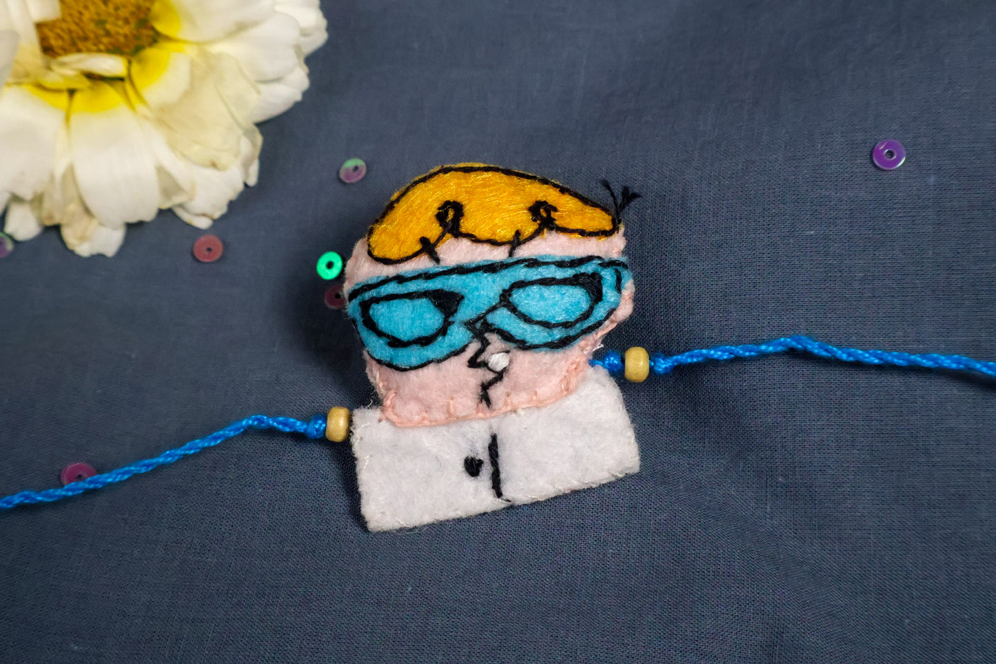Hand embroidered Dexter Rakhi
