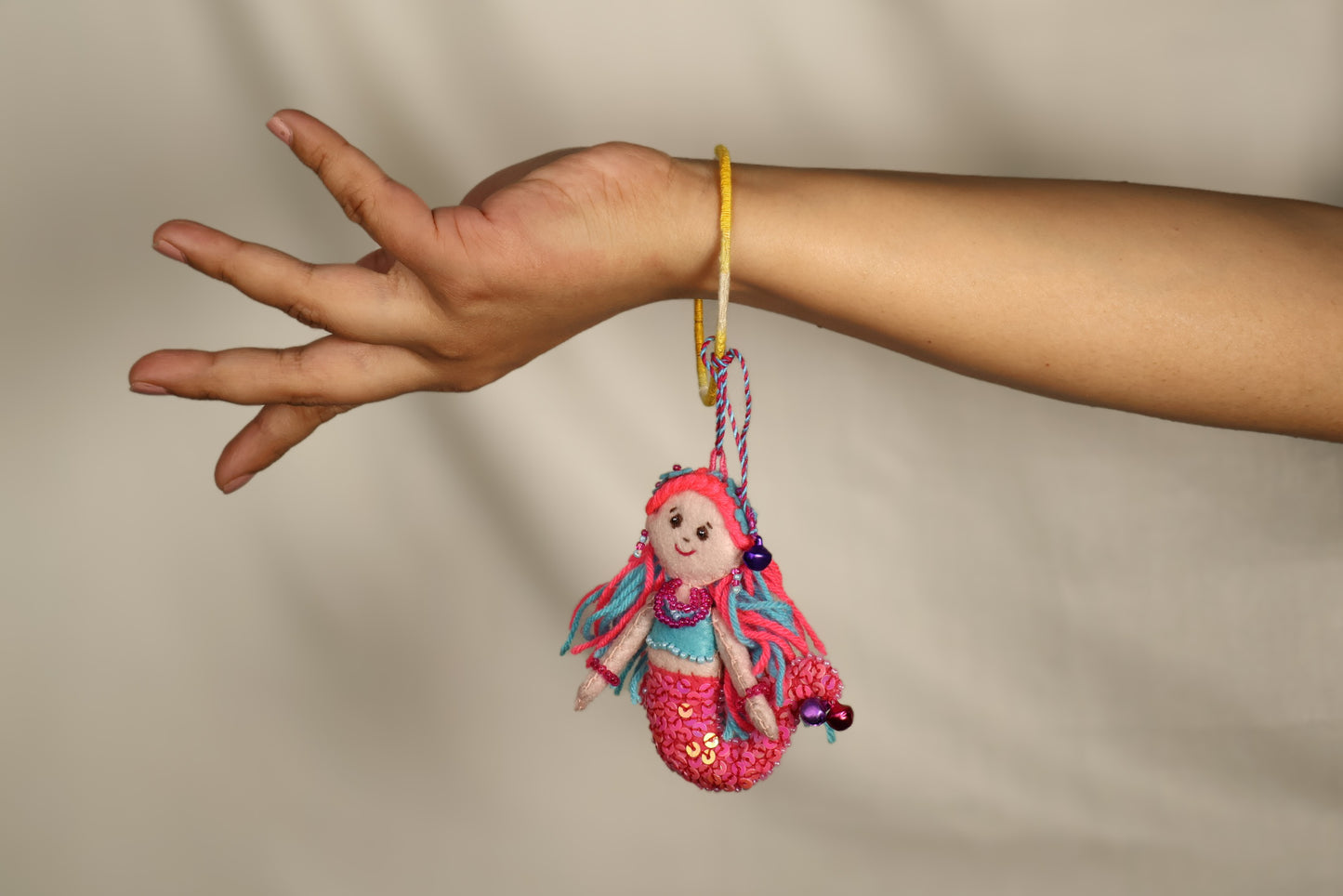 Hand embroidered Mermaid Lumba-Pink