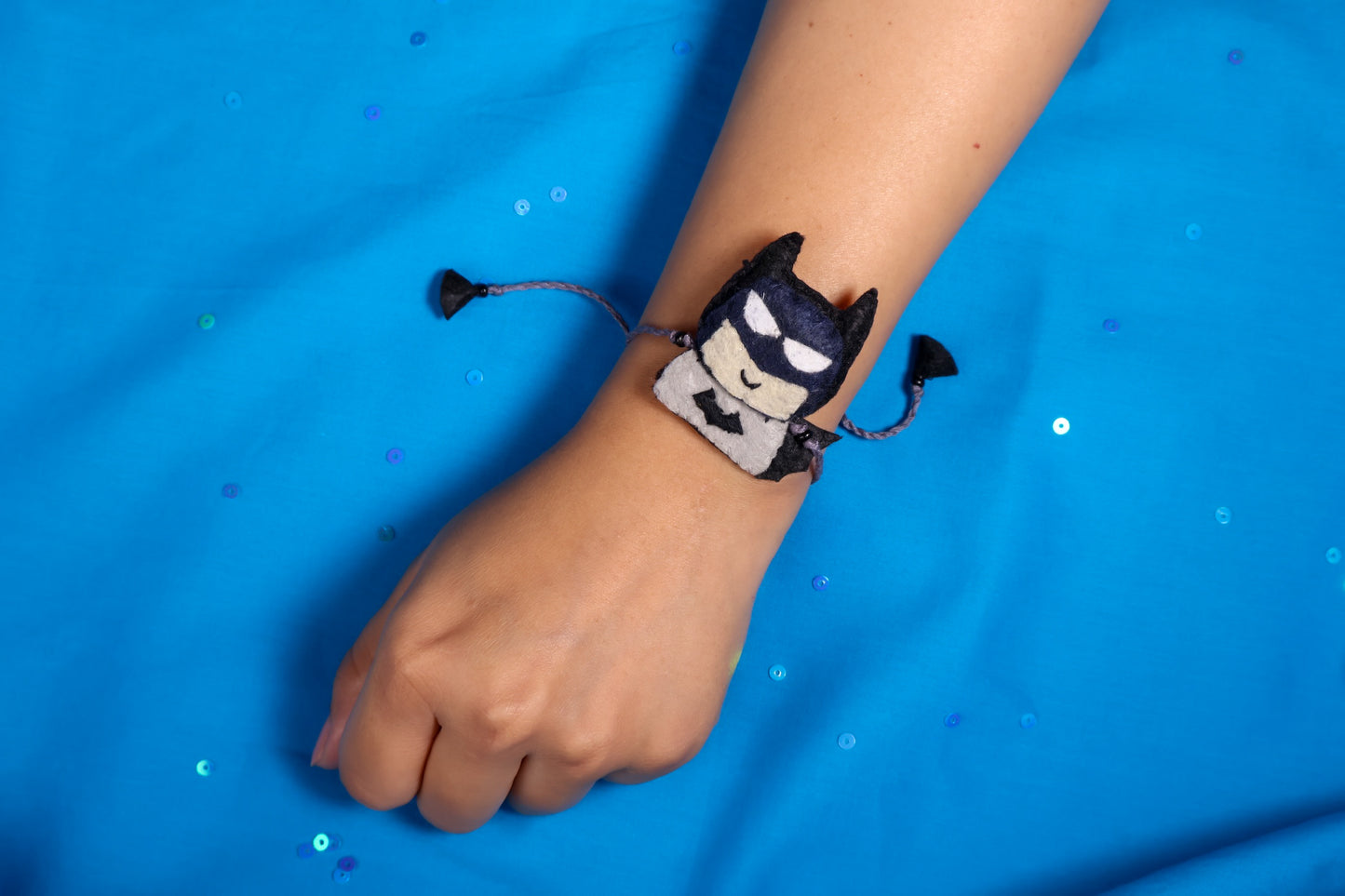 Hand embroidered Batman Rakhi