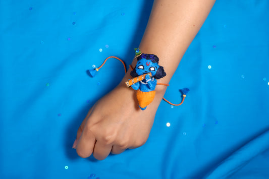 Hand embroidered Kanha Rakhi