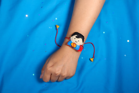 Hand embroidered Super-boy Rakhi